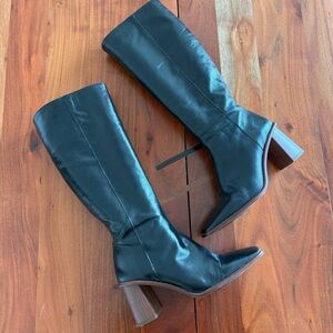 ALOHAS Black Leather Heeled Boots